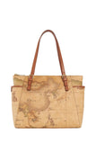 PRIMA CLASSE Borsa Shopping Bag Con Fibbie Geo Classico Naturale
