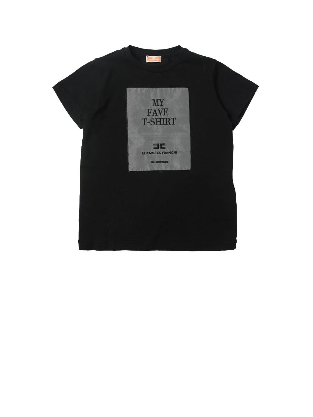 ELISABETTA FRANCHI T-Shirt Con Stampa Ricamata Nero