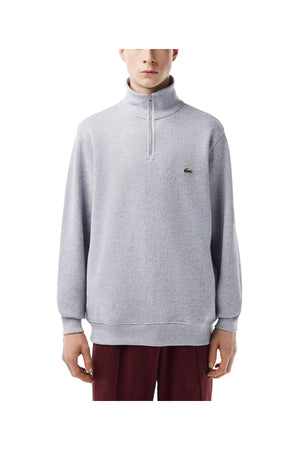 Lacoste Felpa Uomo Logo Iconico Sul Petto Grigio