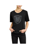 Blauer T-Shirt Crystal Donna - Nero