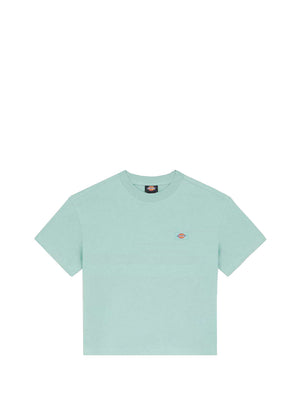 Dickies T-Shirt Oakport Boxy Ss Tee Mushroom Donna - Blu