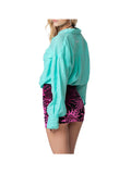 F**K VETRINA Camicia Over Donna - Acquamarina