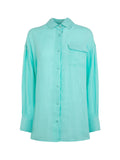 F**K VETRINA Camicia Over Donna - Acquamarina