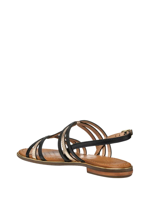 GEOX Sandalo Basso D Sozy Plus - Nero/Oro
