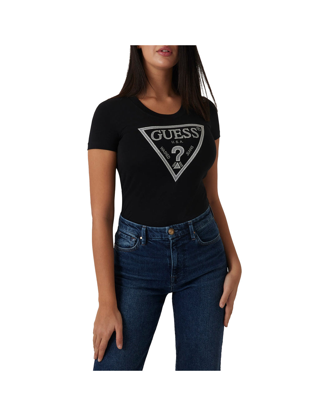 GUESS 1 USCITA T-Shirt Donna - Nero