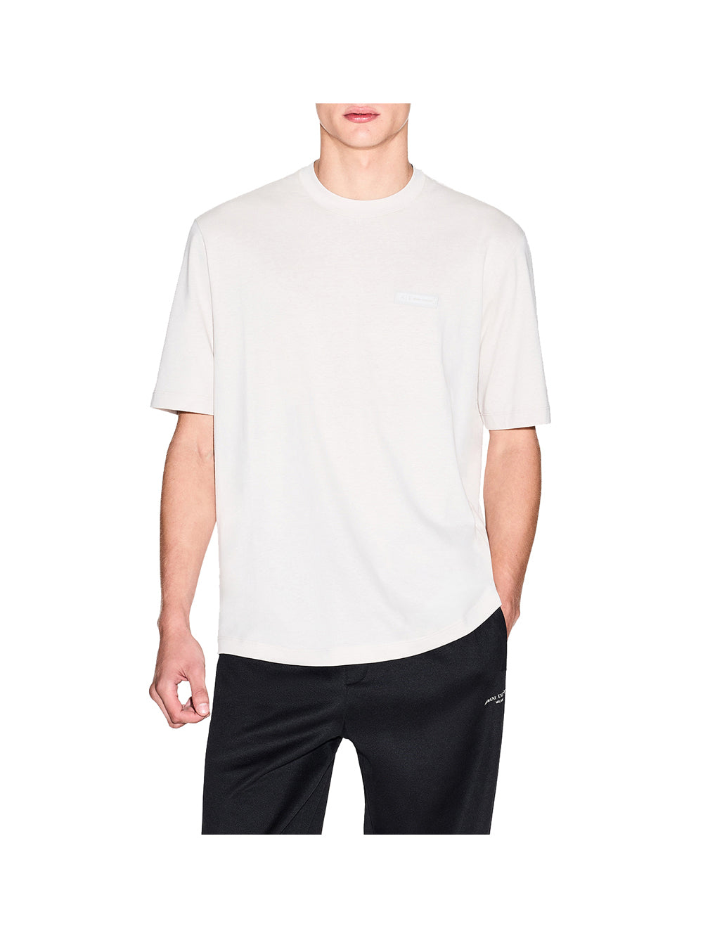 ARMANI EXCHANGE T-shirt Regulat Fiit Con Stampa Sulla Schiena - Bianco