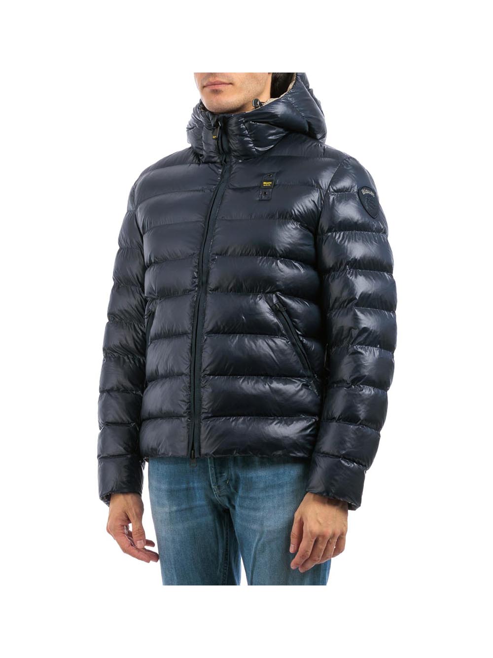 Blauer Giubbotto Uomo Blauer In Nylon Eco Adams Blu Tabacco