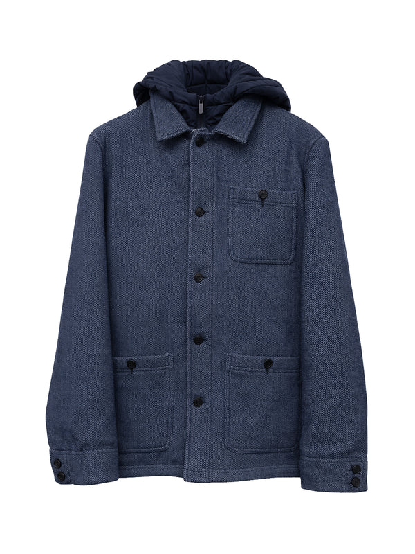 BRIAN BROME Cappotto Brian Brome 3/4 diagonale c/cappuccio Blu