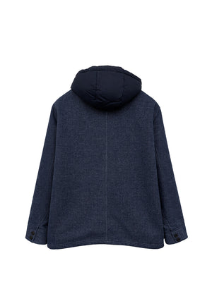BRIAN BROME Cappotto Brian Brome 3/4 diagonale c/cappuccio Blu