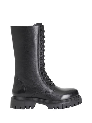 CAFE' NOIR STC Stivaletto Café Noir donna 3/4 in pelle con lacci Nero