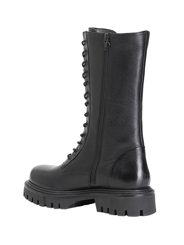 CAFE' NOIR STC Stivaletto Café Noir donna 3/4 in pelle con lacci Nero