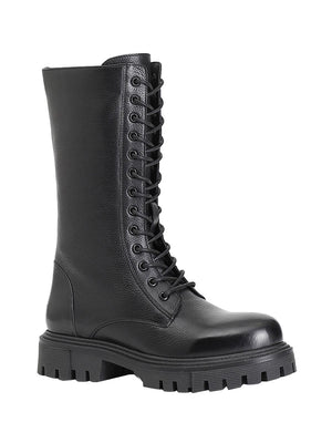 CAFE' NOIR STC Stivaletto Café Noir donna 3/4 in pelle con lacci Nero