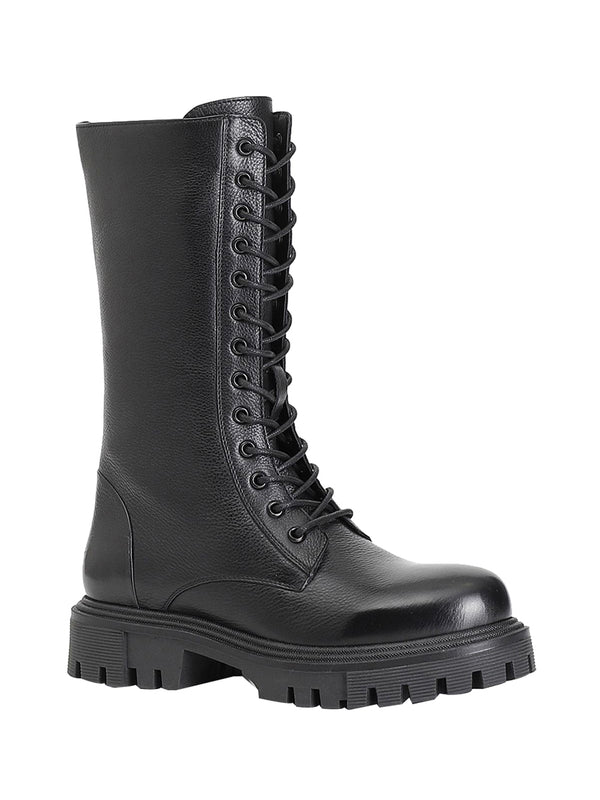 CAFE' NOIR STC Stivaletto Café Noir donna 3/4 in pelle con lacci Nero