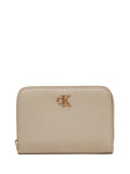CALVIN ACC.1USCITA Portafoglio Minimal Monogram Leather Md - Avorio