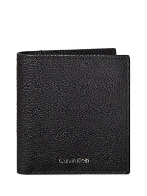 CALVIN ACC.2USCITA Portafoglio A Libro Slim Con Logo Stampato In Lamina - Nero