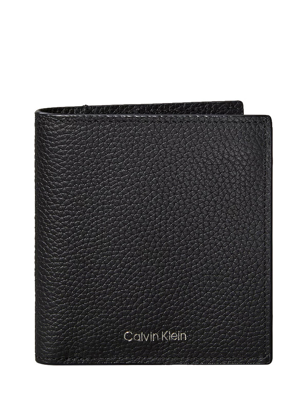 CALVIN ACC.2USCITA Portafoglio A Libro Slim Con Logo Stampato In Lamina - Nero