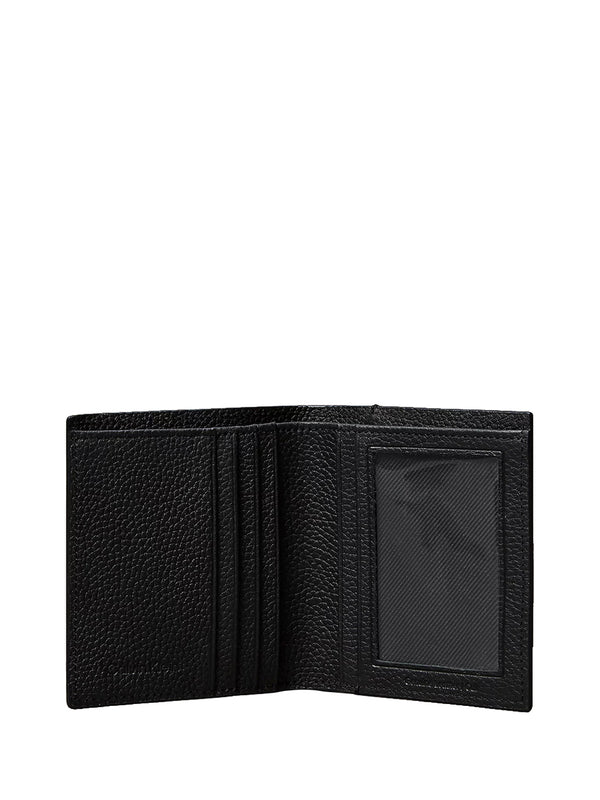 CALVIN ACC.2USCITA Portafoglio A Libro Slim Con Logo Stampato In Lamina - Nero