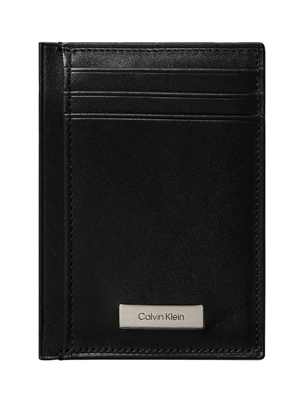 CALVIN ACC.2USCITA Portacarte Calvin Klein Carte Con Logo A Placca - Nero
