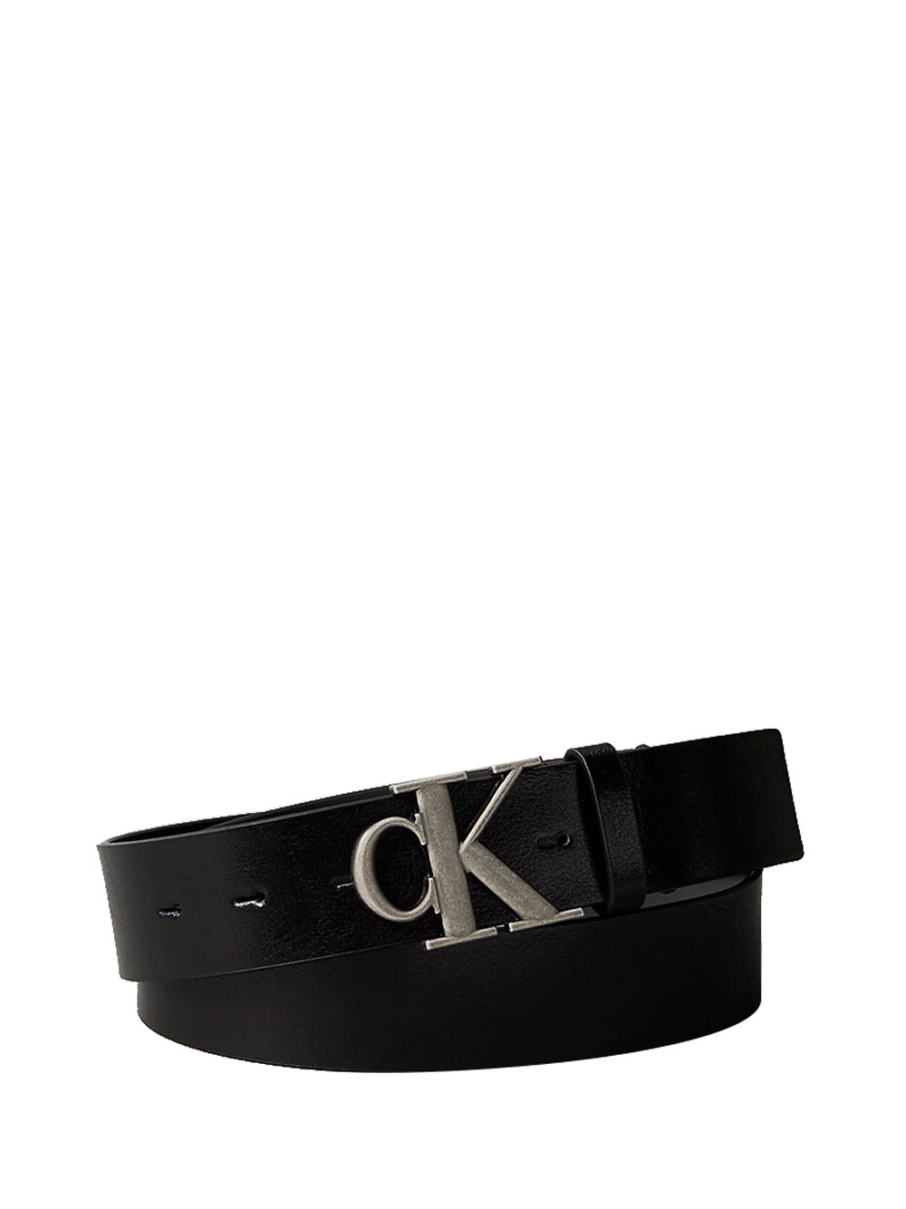 CALVIN ACC.2USCITA Cintura Calvin Klein Con Logo In Pelle Pieno Fiore - Nero