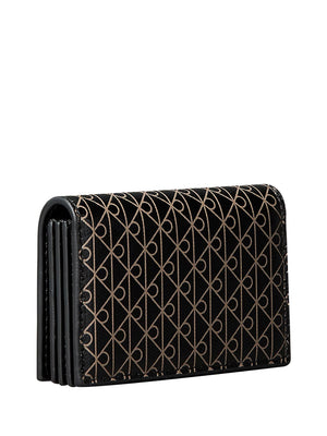 CALVIN ACC.2USCITA Portacarte Calvin Klein A Fisarmonica Con Logo Monogramma - Nero