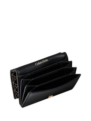CALVIN ACC.2USCITA Portacarte Calvin Klein A Fisarmonica Con Logo Monogramma - Nero