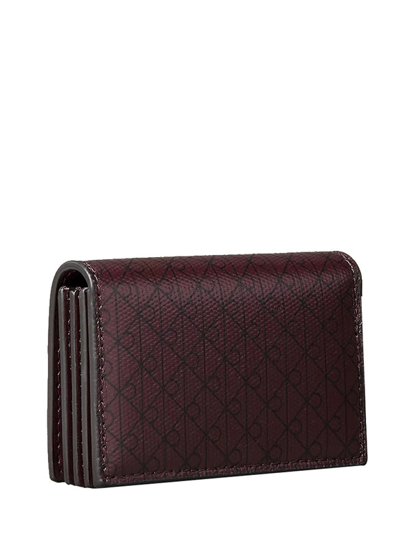 CALVIN ACC.2USCITA Portacarte A Fisarmonica Con Logo Monogramma - Bordeaux