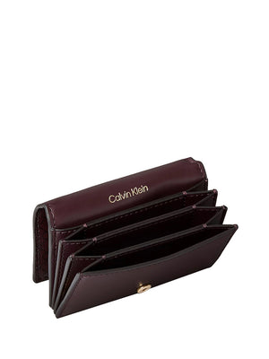 CALVIN ACC.2USCITA Portacarte A Fisarmonica Con Logo Monogramma - Bordeaux