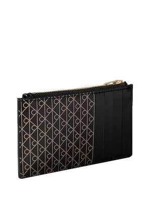 CALVIN ACC.2USCITA Porta Carte Calvin Klein Con Zip Superiore Con Logo Monogramma - Nero