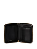 CALVIN ACC.2USCITA Portafoglio Calvin Klein Con Zip Quadrato Con Monogramma - Nero