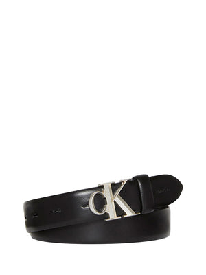 CALVIN ACC.2USCITA Cintura Con Fibbia Calvin Klein Da 30 mm - Nero/Silver