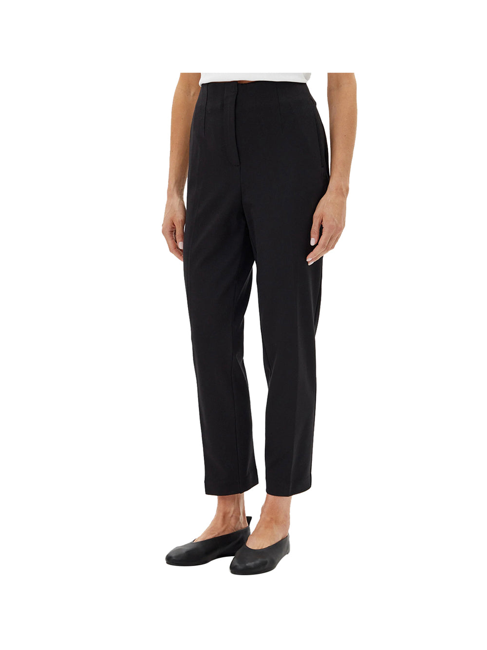 CALVIN2 1USCITA Pantalone Ponte Dart Front Pan Donna - Nero