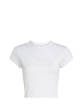 CALVIN2 1USCITA T-Shirt Monogram Baby Tee Donna - Bianco