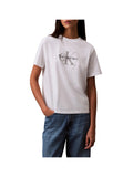 CALVIN2 1USCITA T-Shirt Con Logo Monogramma - Bianco