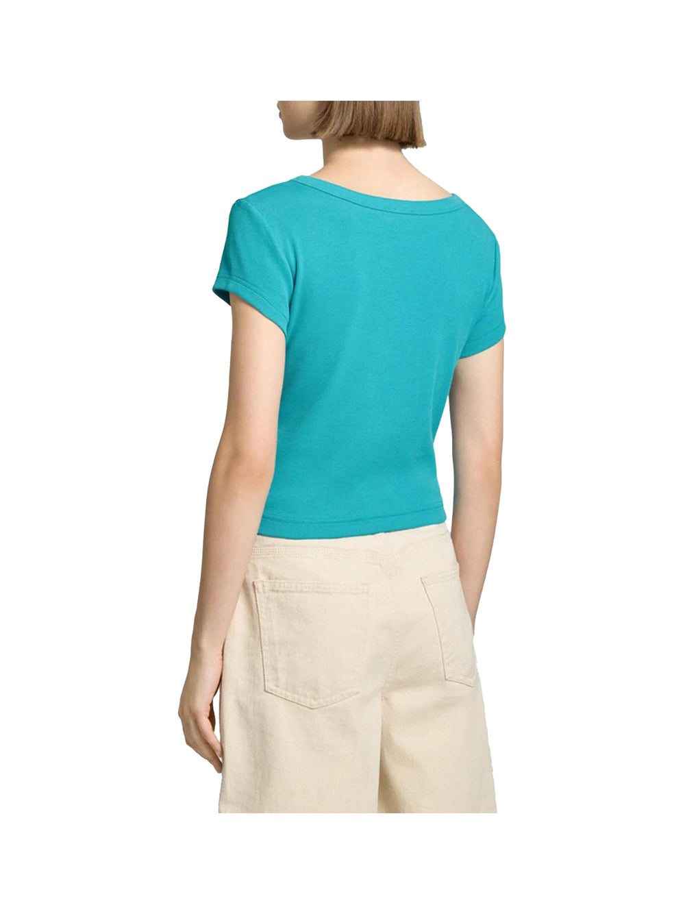 CALVIN2 1USCITA T-Shirt A- Woven Label 2X2 R - Turchese