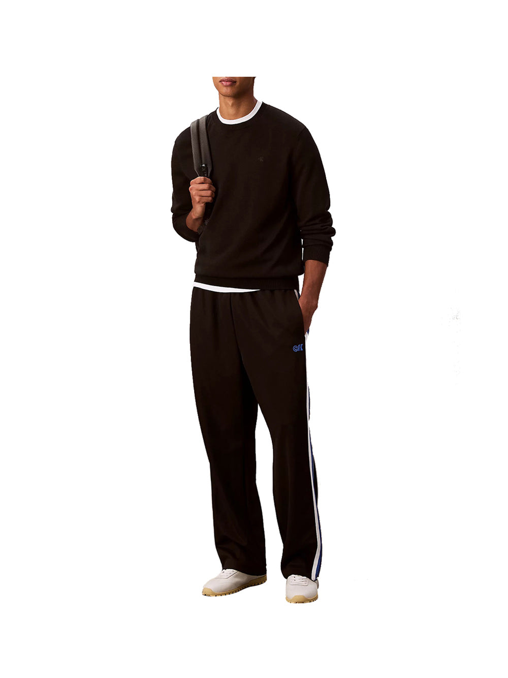 Calvin Klein Pantatuta Stretch Twill Track - Nero