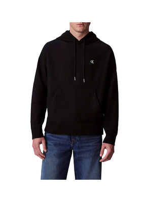 Calvin Klein Felpa Premium Terry Monogramma Uomo - Nero