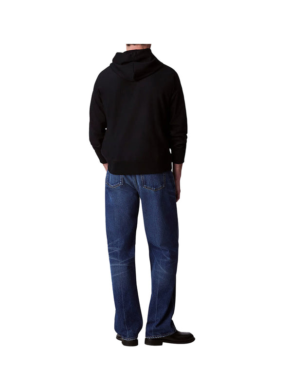 Calvin Klein Felpa Premium Terry Monogramma Uomo - Nero