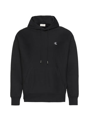 Calvin Klein Felpa Premium Terry Monogramma Uomo - Nero