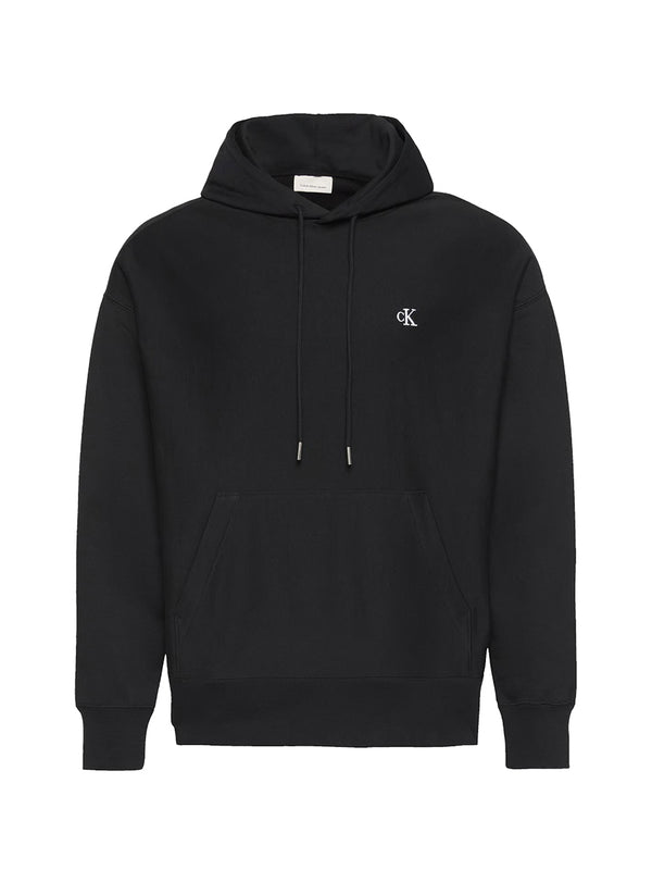 Calvin Klein Felpa Premium Terry Monogramma Uomo - Nero