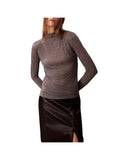 CALVIN2 2USCITA Top Calvin Klein Ls Wool Tencel Mock Grigio
