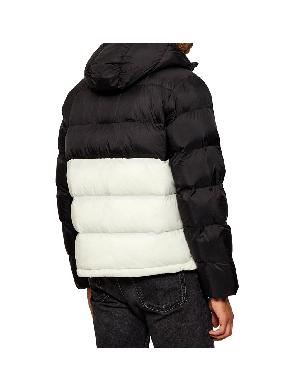 Calvin Klein Piumino Calvin Klein In Nylon Colour Block - Tofu/Nero