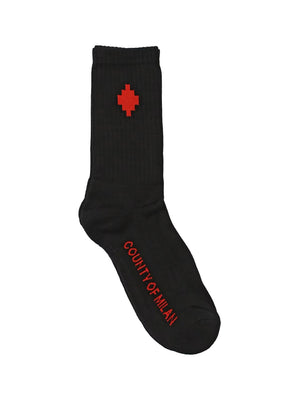 COUNTY OF MILAN Calzini Marcelo Burlon - Nero/Rosso