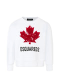 DSQUARED2 Felpa Dsquared D2S922U Slouch Fit Bianco