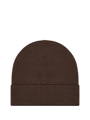 EA7 Berretto Beanie Visibility con maxi logo EA7 Marrone