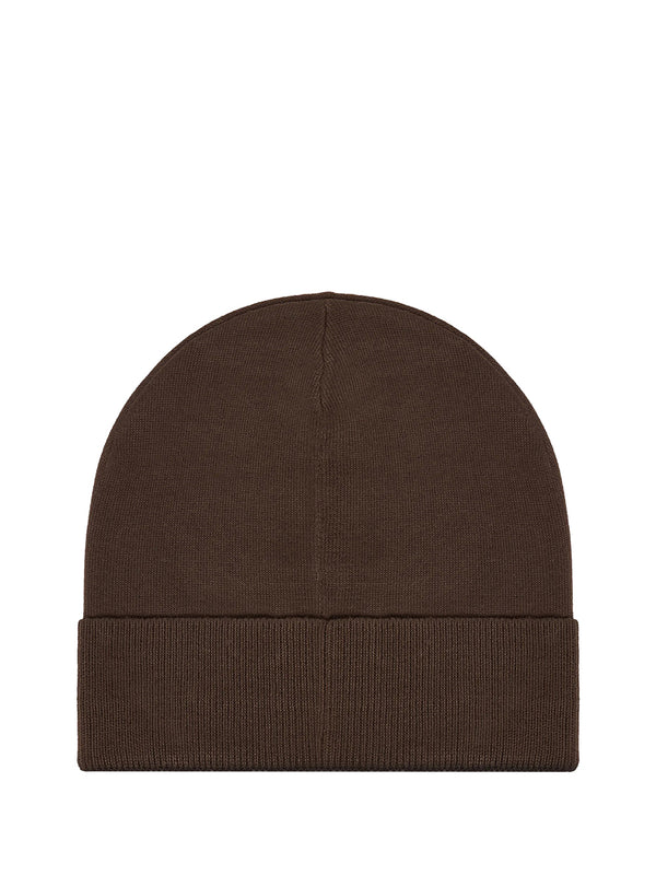 EA7 Berretto Beanie Visibility con maxi logo EA7 Marrone