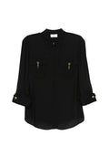 ELISABETTA FRANCHI 1USCITA Camicia In Georgette Di Viscosa - Nero