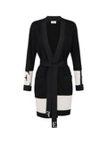 ELISABETTA FRANCHI 1USCITA Cardigan In Viscosa Con Bande Lucide - Nero/Milk