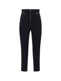 ELISABETTA FRANCHI 1USCITA Pantaloni In Crêpe Con Dettagli Zip - Nero