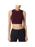 ELISABETTA FRANCHI 1USCITA Top In Maglia A Rombi Con Dettaglio Gioiello - Bordeaux