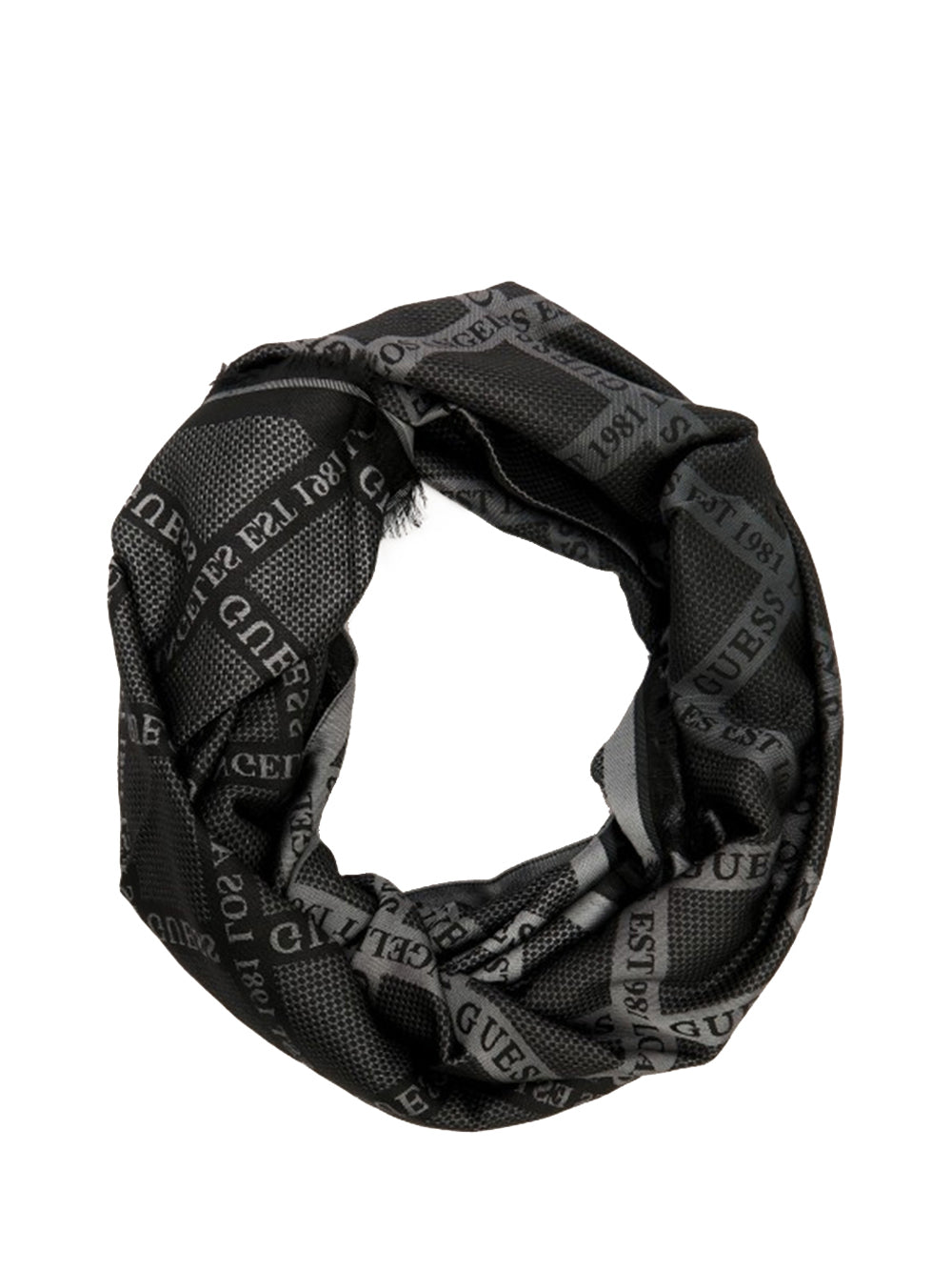 GUESS 1 USCITA Sciarpa Guess Jacquard 70x180 - Nero/Grigio
